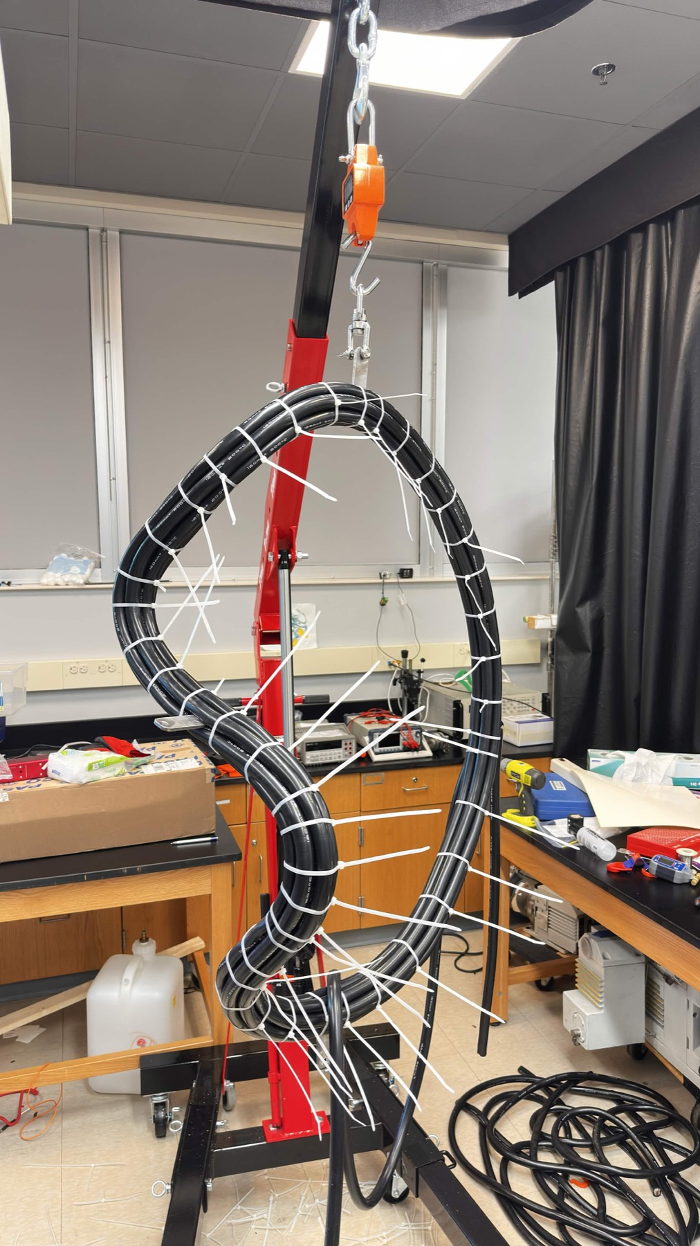 STAR_Lite coil winding during assembly on the red support frame