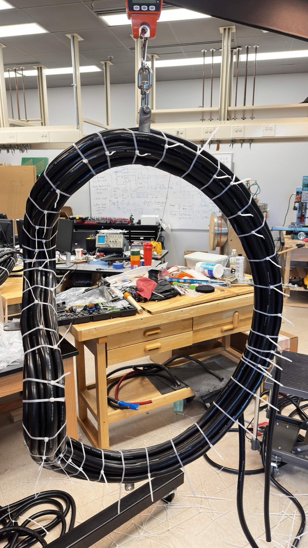 Hand-built STAR_Lite coil suspended for testing